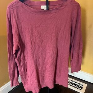 LOFT Rose Crewneck Lightweight Sweater